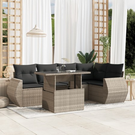 Set de sofás de jardín 6 pzas y cojines ratán sintético gris by , Garden sets - Ref: Foro24-3268522, Price: 474,27 €, Discoun...