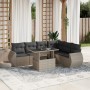 Set de sofás de jardín 7 pzas con cojines ratán PE gris claro by , Garden sets - Ref: Foro24-3268562, Price: 560,18 €, Discou...