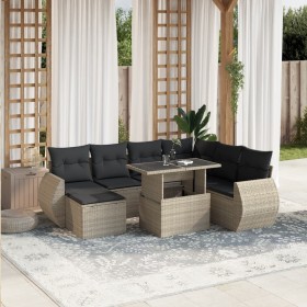 Gartensofagarnitur 8-teilig mit grauen Polstern aus synthetischem Rattan von , Gartensets - Ref: Foro24-3268702, Preis: 607,9...