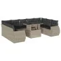 Set sofás jardín 10 pzas con cojines ratán sintético gris claro by , Garden sets - Ref: Foro24-3268742, Price: 816,81 €, Disc...
