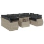 Set sofás jardín 10 pzas con cojines ratán sintético gris claro by , Garden sets - Ref: Foro24-3268742, Price: 799,59 €, Disc...