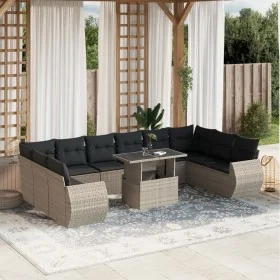 Set de sofás de jardín 11 pzas y cojines ratán sintético gris by , Garden sets - Ref: Foro24-3268782, Price: 867,41 €, Discou...