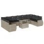 Gartensofa-Set 11-teilig mit grauen Kissen aus synthetischem Rattan von , Gartensets - Ref: Foro24-3268782, Preis: 867,41 €, ...