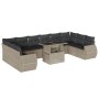 Set de sofás de jardín 11 pzas y cojines ratán sintético gris de , Conjuntos de jardín - Ref: Foro24-3268782, Precio: 849,94 €