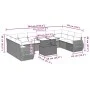 Gartensofa-Set 11-teilig mit grauen Kissen aus synthetischem Rattan von , Gartensets - Ref: Foro24-3268782, Preis: 867,41 €, ...