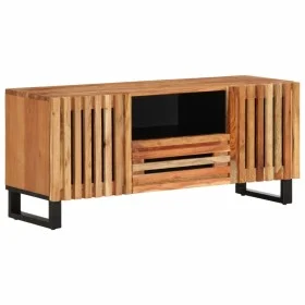 Mueble de TV madera maciza de acacia 100x34x46 cm by , CD and DVD storage - Ref: Foro24-377505, Price: 119,79 €, Discount: %