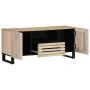 TV-Möbel aus massivem Mangoholz, 100x34x46 cm. von , CD- und DVD-Speicher - Ref: Foro24-377507, Preis: 83,79 €, Rabatt: %