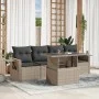 Set de sofás jardín y cojines 5 pzas ratán sintético gris claro by , Garden sets - Ref: Foro24-3267732, Price: 386,44 €, Disc...