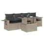 Set de sofás jardín y cojines 5 pzas ratán sintético gris claro by , Garden sets - Ref: Foro24-3267732, Price: 386,44 €, Disc...