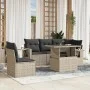 Gartensofagarnitur 6-teilig mit grauen Polstern aus synthetischem Rattan von , Gartensets - Ref: Foro24-3267912, Preis: 474,6...
