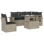 Gartensofagarnitur 6-teilig mit grauen Polstern aus synthetischem Rattan von , Gartensets - Ref: Foro24-3267912, Preis: 474,6...