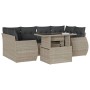 Set de sofás de jardín 7 pzas con cojines ratán PE gris claro von , Gartensets - Ref: Foro24-3268392, Preis: 548,86 €, Rabatt: %