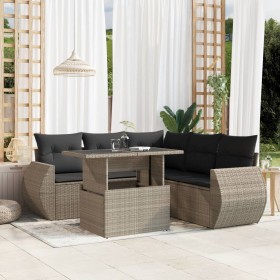 Set de sofás de jardín 6 pzas y cojines ratán sintético gris by , Garden sets - Ref: Foro24-3268532, Price: 474,27 €, Discoun...