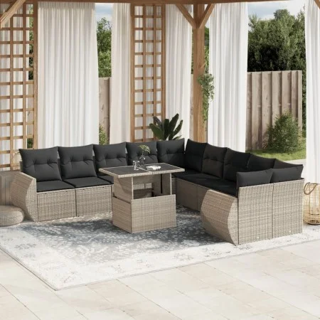 Set de sofás de jardín 11 pzas y cojines ratán sintético gris von , Gartensets - Ref: Foro24-3268802, Preis: 867,00 €, Rabatt: %