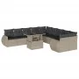 Set de sofás de jardín 11 pzas y cojines ratán sintético gris von , Gartensets - Ref: Foro24-3268802, Preis: 867,00 €, Rabatt: %