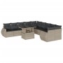 Set de sofás de jardín 11 pzas y cojines ratán sintético gris by , Garden sets - Ref: Foro24-3268802, Price: 882,84 €, Discou...