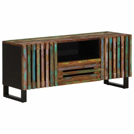 Mueble de TV madera maciza de acacia 100x34x46 cm by , CD and DVD storage - Ref: Foro24-377508, Price: 140,77 €, Discount: %