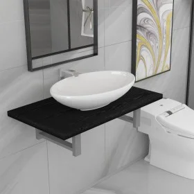 Set of 2-piece black ceramic bathroom furniture by , Bathroom furniture - Ref: Foro24-279335, Price: 87,89 €, Discount: %