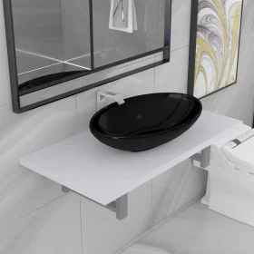 Zweiteiliges Badezimmermöbelset aus weißer Keramik. von , Badezimmermöbel - Ref: Foro24-279340, Preis: 89,99 €, Rabatt: %