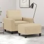 Sessel mit Hocker in Creme Stoff 60 cm von , Sofas - Ref: Foro24-3201145, Preis: 224,64 €, Rabatt: %