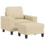 Armchair with stool cream fabric 60 cm by , Sofas - Ref: Foro24-3201145, Price: 224,64 €, Discount: %