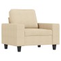 Armchair with stool cream fabric 60 cm by , Sofas - Ref: Foro24-3201145, Price: 228,10 €, Discount: %