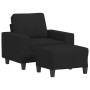 Sessel mit Hocker, schwarzer Stoff, 60 cm. von , Sofas - Ref: Foro24-3201147, Preis: 237,37 €, Rabatt: %