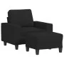 Sessel mit Hocker, schwarzer Stoff, 60 cm. von , Sofas - Ref: Foro24-3201147, Preis: 233,32 €, Rabatt: %