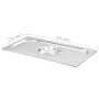 Stainless steel Gastronorm 1/3 tray covers, set of 4 units. by , Bucket lids for steam tables - Ref: Foro24-50898, Price: 24,...