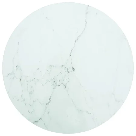Tischplatte aus weißem gehärtetem Glas mit Marmordesign Ø50x0,8 cm. von , Tischplatten - Ref: Foro24-322247, Preis: 33,24 €, ...