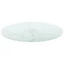 Tischplatte aus weißem gehärtetem Glas mit Marmordesign Ø50x0,8 cm. von , Tischplatten - Ref: Foro24-322247, Preis: 33,24 €, ...