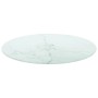 Tischplatte aus weißem gehärtetem Glas mit Marmordesign Ø50x0,8 cm. von , Tischplatten - Ref: Foro24-322247, Preis: 37,86 €, ...