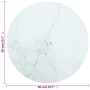 Tischplatte aus weißem gehärtetem Glas mit Marmordesign Ø50x0,8 cm. von , Tischplatten - Ref: Foro24-322247, Preis: 37,86 €, ...