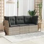 3-piece garden sofa set with gray synthetic rattan cushions by , Garden sets - Ref: Foro24-3249051, Price: 228,73 €, Discount: %