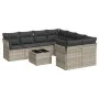 Garden furniture set 9 pieces and light gray synthetic rattan cushions by , Garden sets - Ref: Foro24-3249161, Price: 619,70 ...