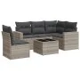 Garden sofa set 6 pieces and gray synthetic rattan cushions by , Modular outdoor sofas - Ref: Foro24-3251319, Price: 422,50 €...
