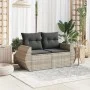 Garden sofa with cushions, 2 seats, light gray synthetic rattan by , Outdoor sofas - Ref: Foro24-366186, Price: 182,17 €, Dis...