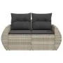 Garden sofa with cushions, 2 seats, light gray synthetic rattan by , Outdoor sofas - Ref: Foro24-366186, Price: 182,17 €, Dis...