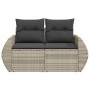 Gartensofa mit Kissen, 2-Sitzer, helles graues Kunststoffrattan von , Outdoor-Sofas - Ref: Foro24-366186, Preis: 185,11 €, Ra...