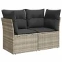 Garden sofa with cushions, 2 seats, light gray synthetic rattan by , Outdoor sofas - Ref: Foro24-366192, Price: 175,47 €, Dis...