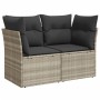 Gartensofa mit Kissen, 2-Sitzer, helles graues Kunststoffrattan von , Outdoor-Sofas - Ref: Foro24-366192, Preis: 163,25 €, Ra...