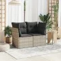 Garden sofa with cushions, 2 seats, light gray synthetic rattan by , Outdoor sofas - Ref: Foro24-366192, Price: 175,47 €, Dis...