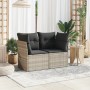 Gartensofa mit Kissen, 2-Sitzer, helles graues Kunststoffrattan von , Outdoor-Sofas - Ref: Foro24-366192, Preis: 163,25 €, Ra...