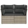 Garden sofa with cushions, 2 seats, light gray synthetic rattan by , Outdoor sofas - Ref: Foro24-366192, Price: 175,47 €, Dis...