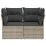 Gartensofa mit Kissen, 2-Sitzer, helles graues Kunststoffrattan von , Outdoor-Sofas - Ref: Foro24-366192, Preis: 163,25 €, Ra...