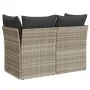 Garden sofa with cushions, 2 seats, light gray synthetic rattan by , Outdoor sofas - Ref: Foro24-366192, Price: 175,47 €, Dis...