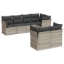 Garden sofa set 7 pieces with light gray PE rattan cushions by , Garden sets - Ref: Foro24-3249741, Price: 516,55 €, Discount: %