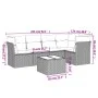 Garden sofa set 6 pieces and gray synthetic rattan cushions by , Garden sets - Ref: Foro24-3249451, Price: 424,20 €, Discount: %