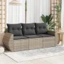 3-piece garden sofa set with gray synthetic rattan cushions by , Garden sets - Ref: Foro24-3221061, Price: 238,88 €, Discount: %
