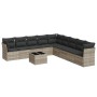 Gartensofa-Set, 10-teilig, mit Kissen, aus hellem grauen Kunststoff-Rattan. von , Gartensets - Ref: Foro24-3249631, Preis: 65...